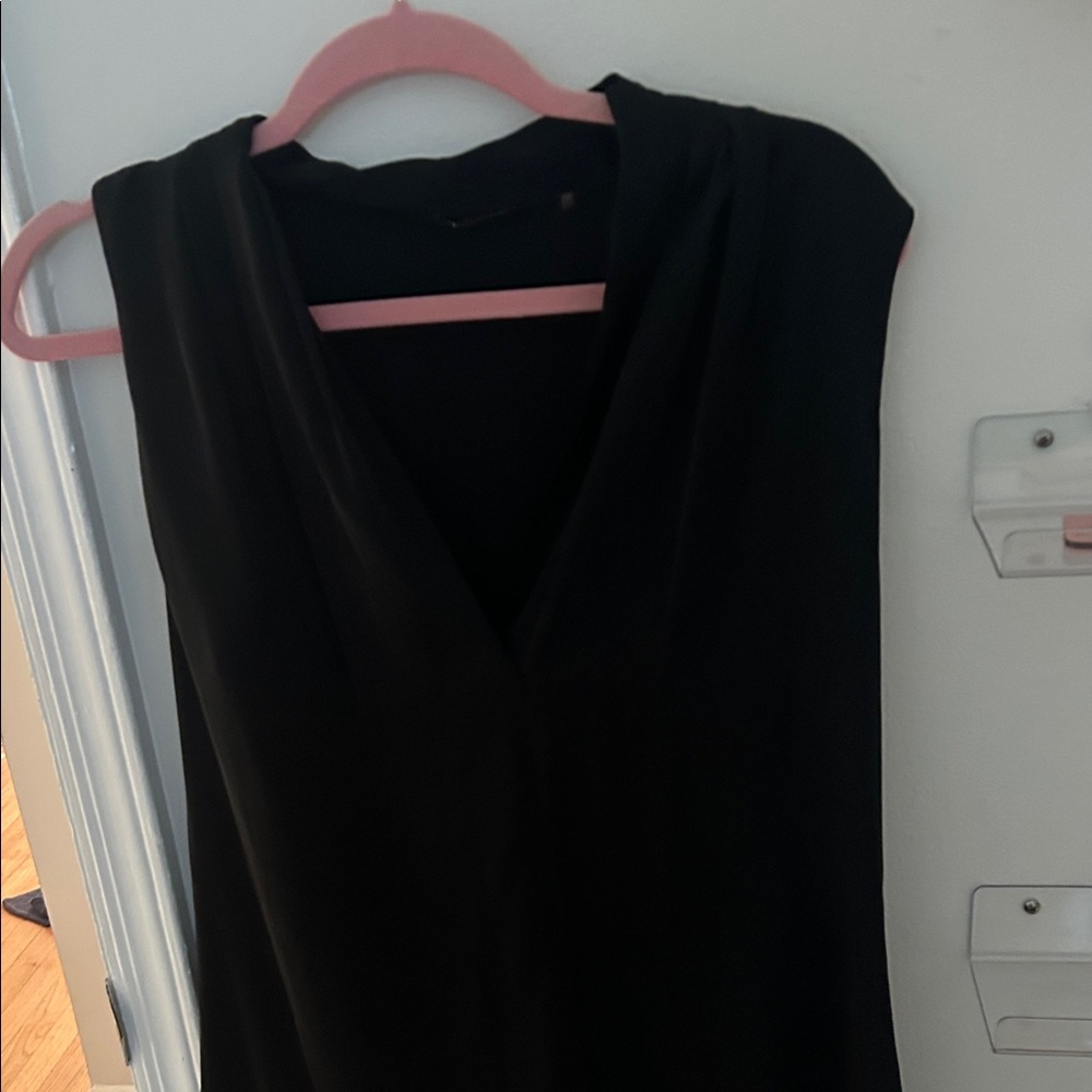 Sleeveless Black V-Neck Dress - Classic Women's Dress